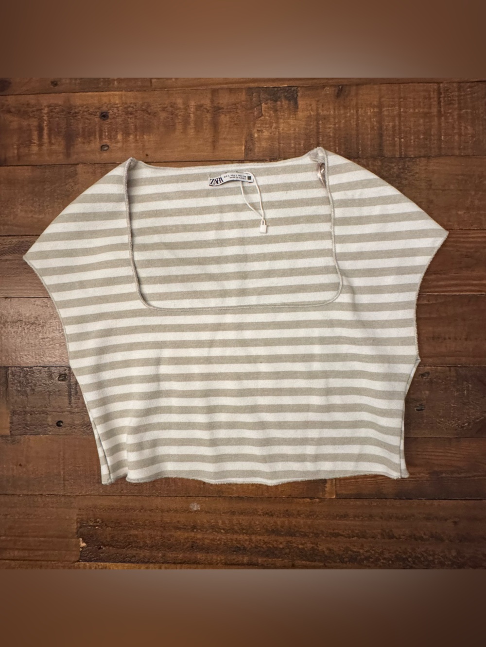 ZARA Striped‎ Cap Sleeve Crop